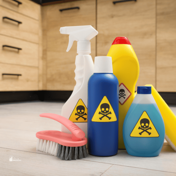 Toxic Household Chemicals with Warning Signs