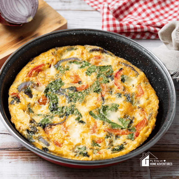 close up image of Italian Sausage Frittata with Peppers and Onions