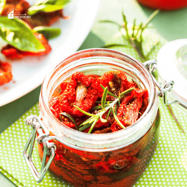 a jar of sun-dried tomatoes in oil