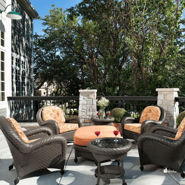 wicker furniture outdoors