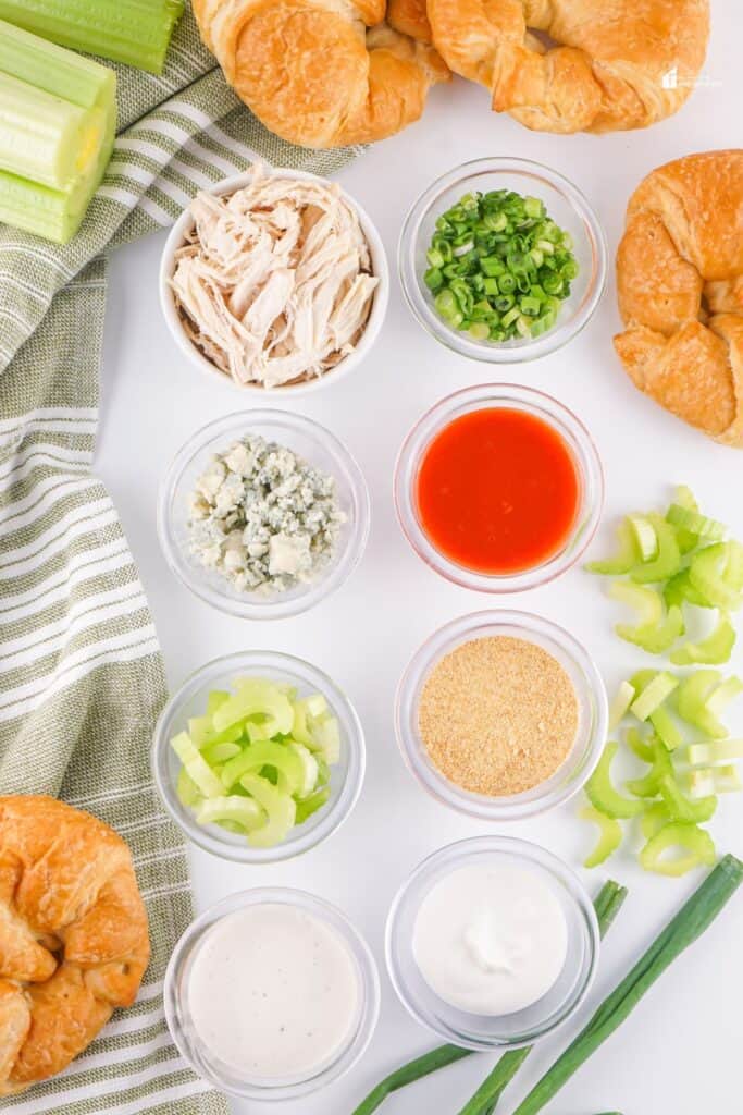 Ingredients in making the Buffalo Chicken Salad