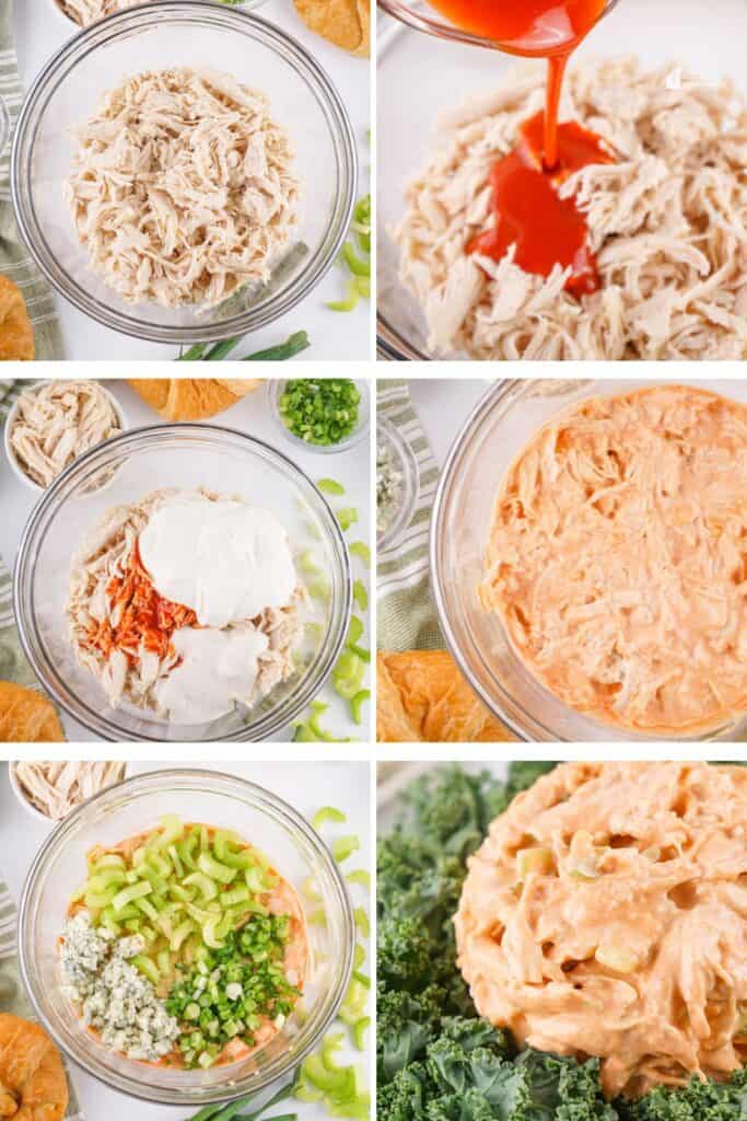 Process in making the Buffalo Chicken Salad