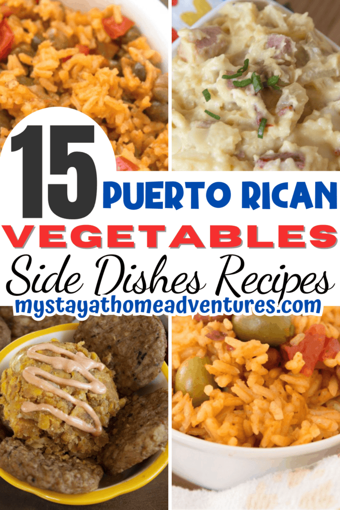 collage image of Puerto Rican Vegetable side dishes recipes with text overlay