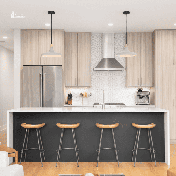 A Kitchen Island with A Breakfast Bar