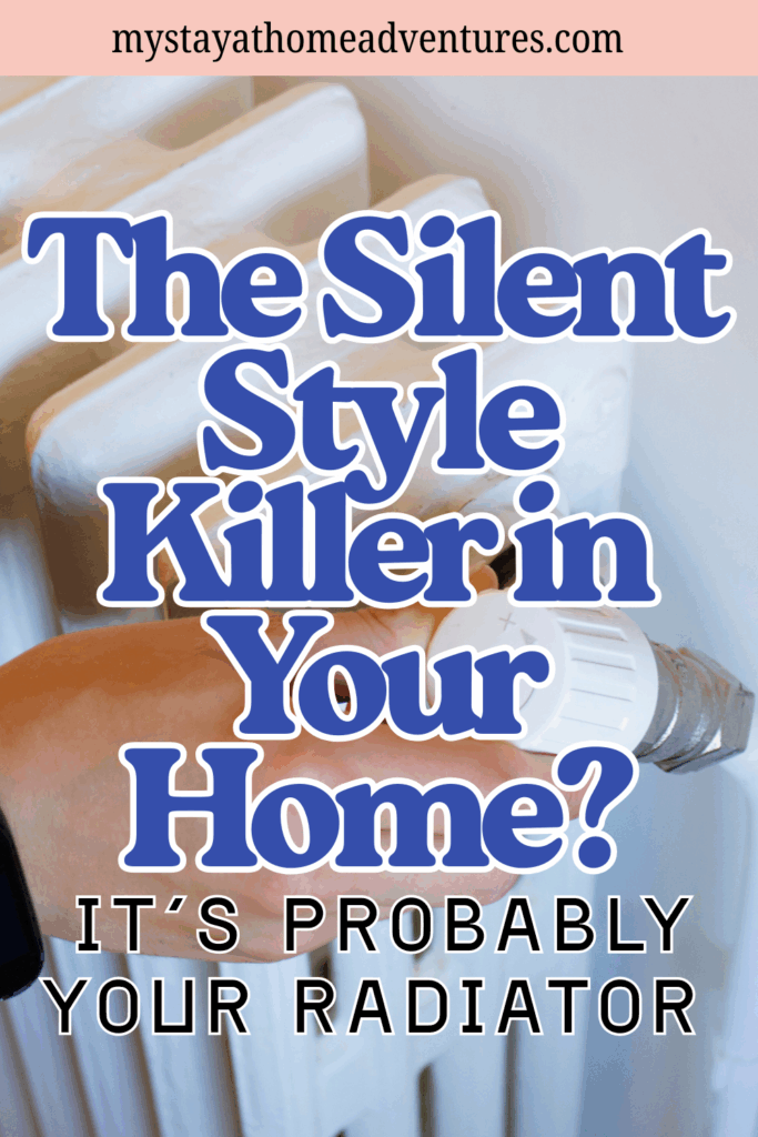 A close-up of a person’s hand adjusting the temperature control knob on a radiator.