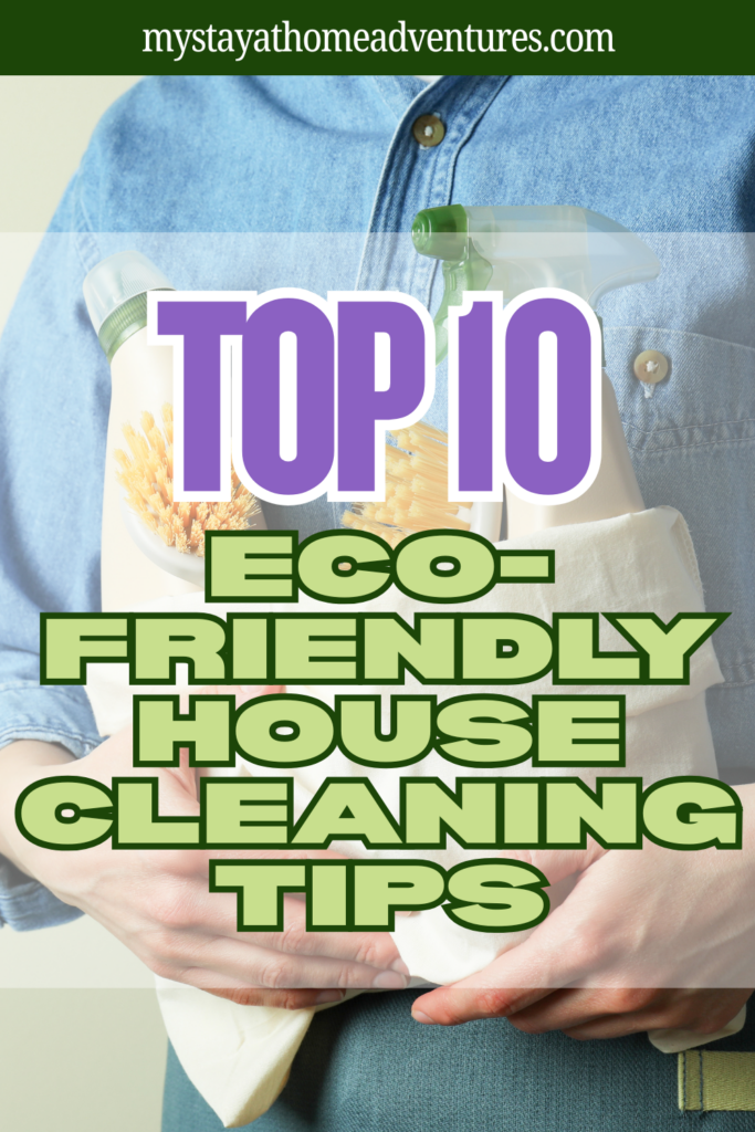 Person holding natural cleaning tools and a reusable bag for eco-friendly home cleaning.