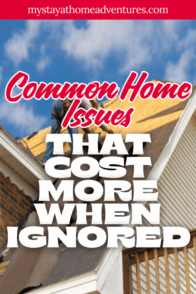 A person working on a roof with visible damage, emphasizing the importance of timely home maintenance to prevent costly repairs.