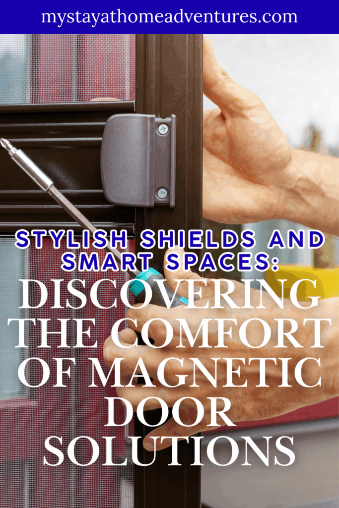 Close-up of a magnetic door being installed, highlighting its simple design and practical use for modern homes.