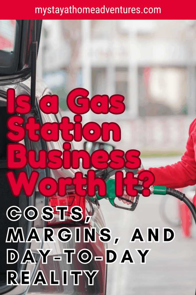 A person wearing red pumps gas into a vehicle at a gas station.