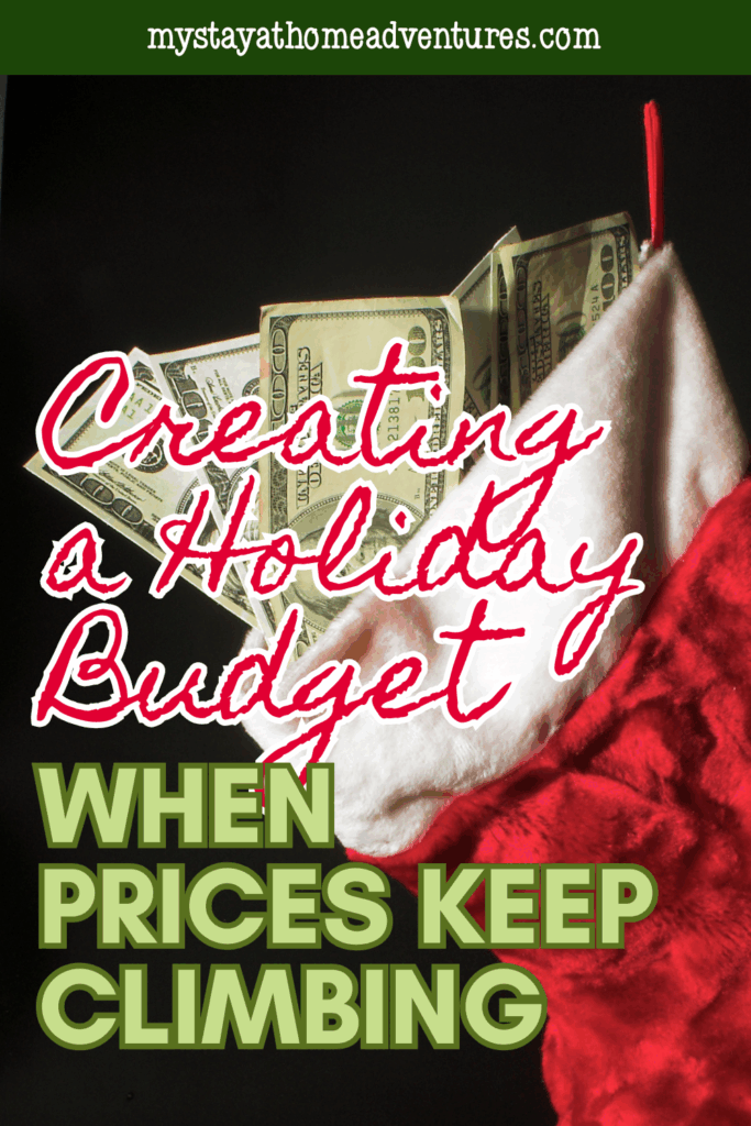 Cash stuffed in a Christmas stocking reflects the challenge of creating a holiday budget when costs continue to increase.