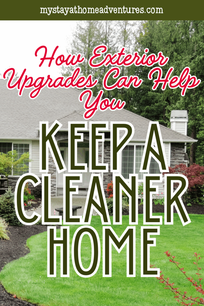 A well-kept home exterior with a manicured lawn and tidy landscaping used to illustrate ways exterior upgrades support a cleaner home.