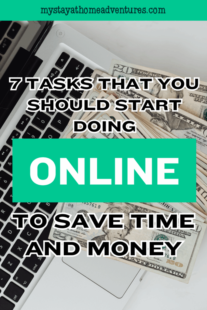 A close-up of a laptop with cash placed on top, representing everyday responsibilities moved to digital platforms to cut costs and free up time.