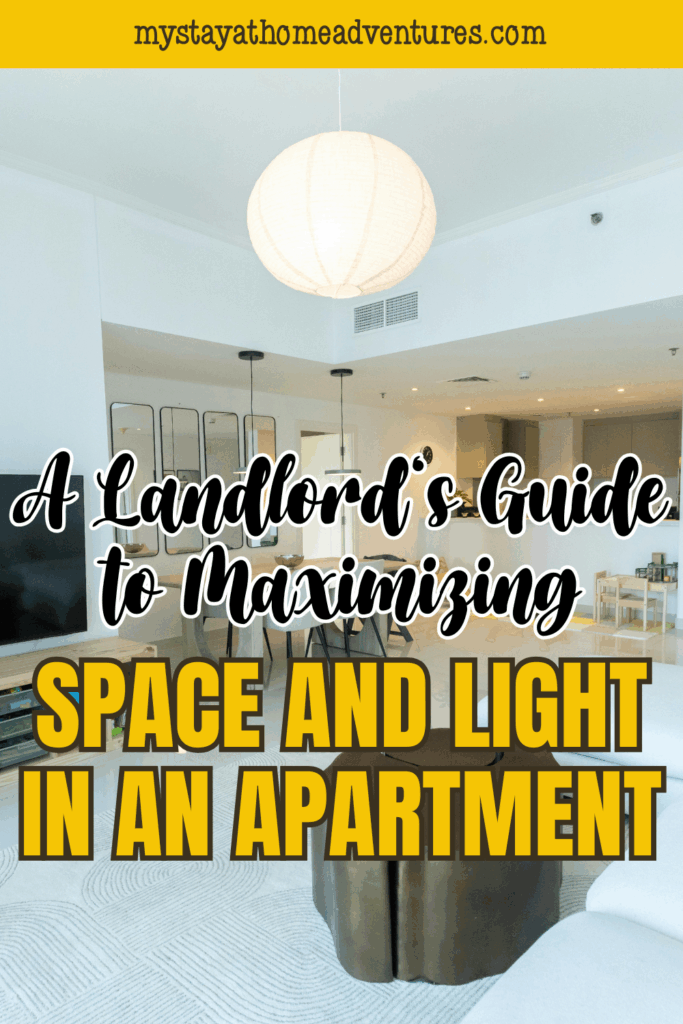 Bright, open apartment living room and dining space featuring clean lines, white walls, and layered lighting.