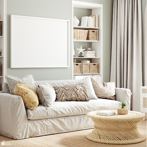 Cozy, budget-conscious living room setup showing stylish yet affordable homemaking.
