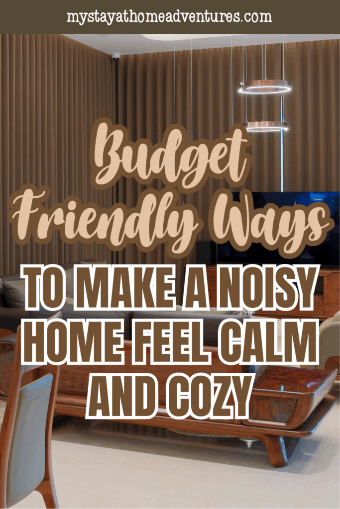 A calm, budget-styled living room setup showcases how small design choices can make a noisy home feel peaceful and cozy.