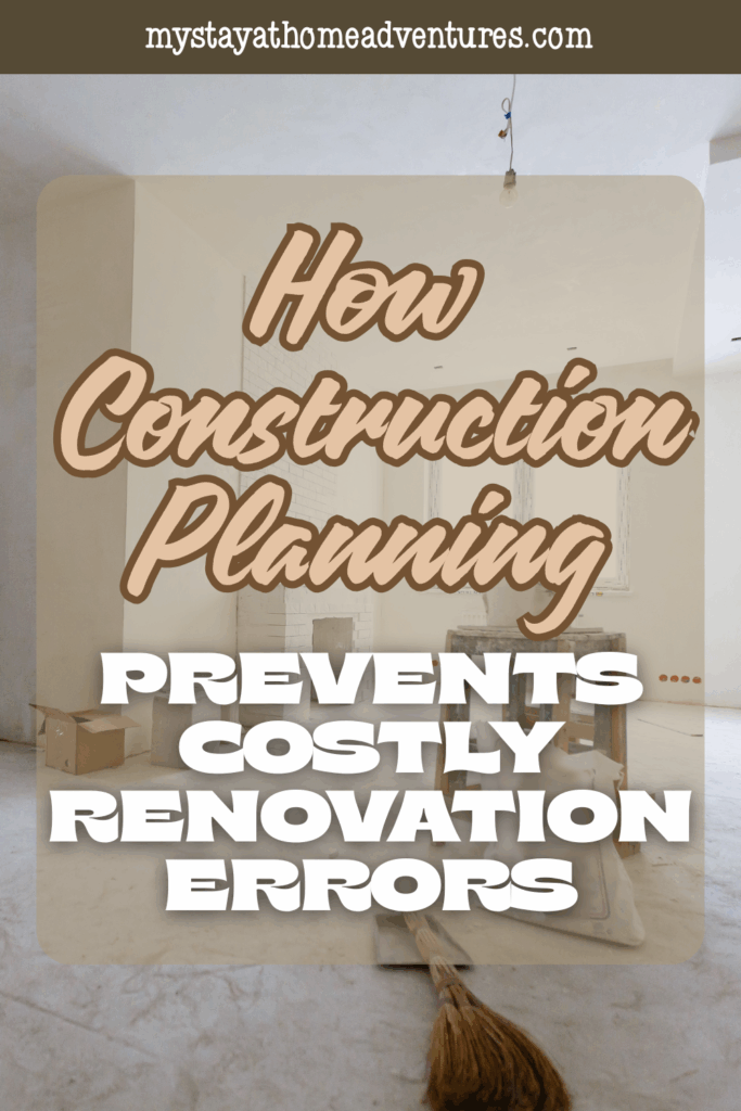 A room under renovation filled with tools and materials, representing the importance of construction planning for smoother, cost-effective results.
