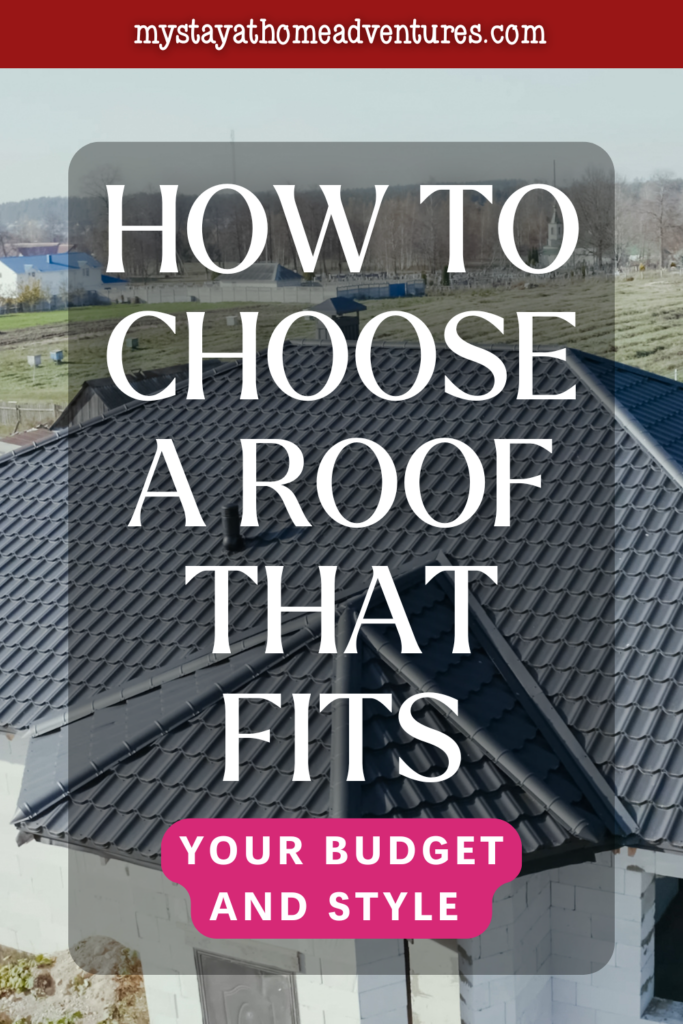 Modern home with dark metal roofing panels, showcasing a stylish and long-lasting option that balances design preferences and budget needs.