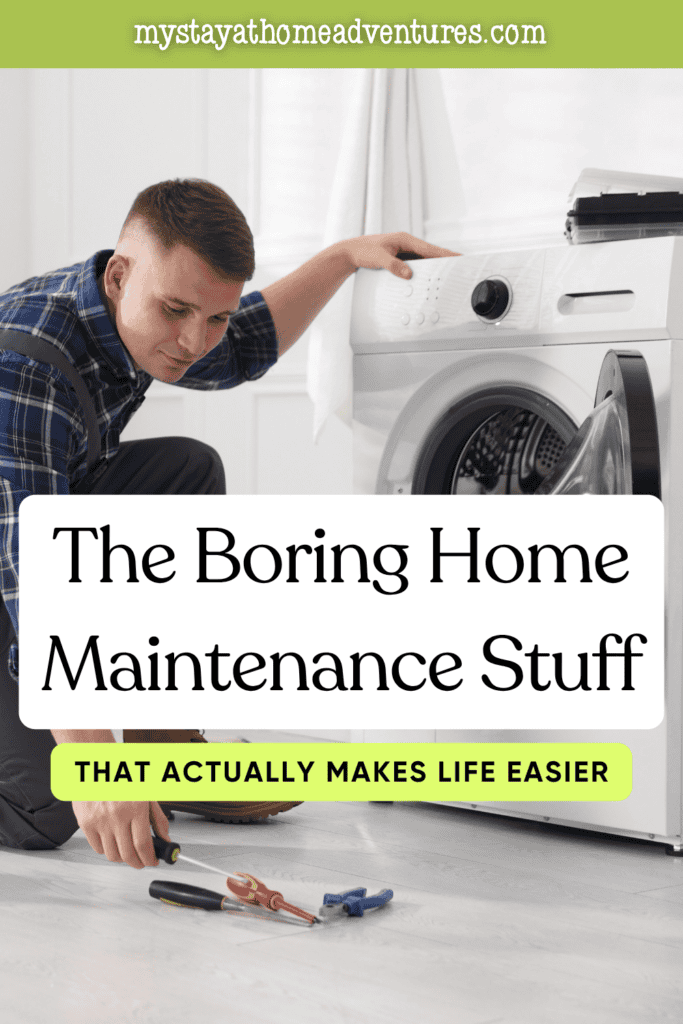 Person repairing a washing machine with tools nearby, representing routine home maintenance that keeps appliances running smoothly.
