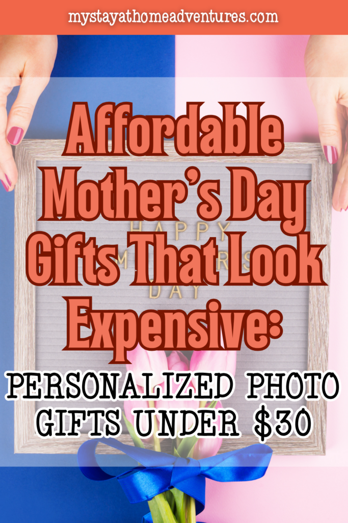 Hands holding a framed floral display with tulips, representing affordable personalized photo gifts for Mother’s Day under $30.