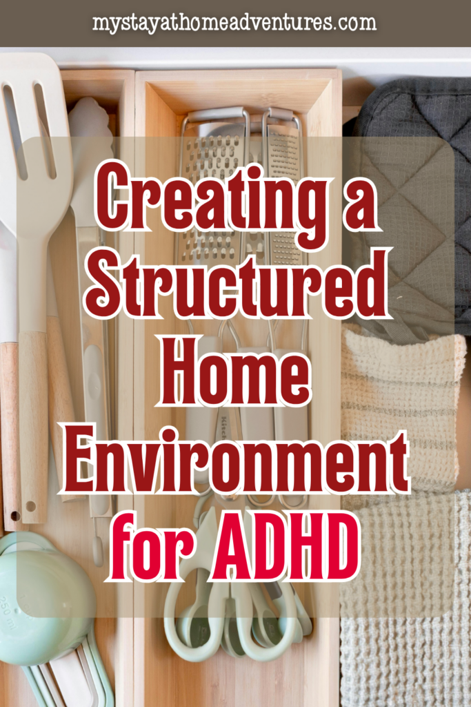 A kitchen drawer with neatly arranged utensils and tools, highlighting organized storage for an ADHD-friendly structured home environment.