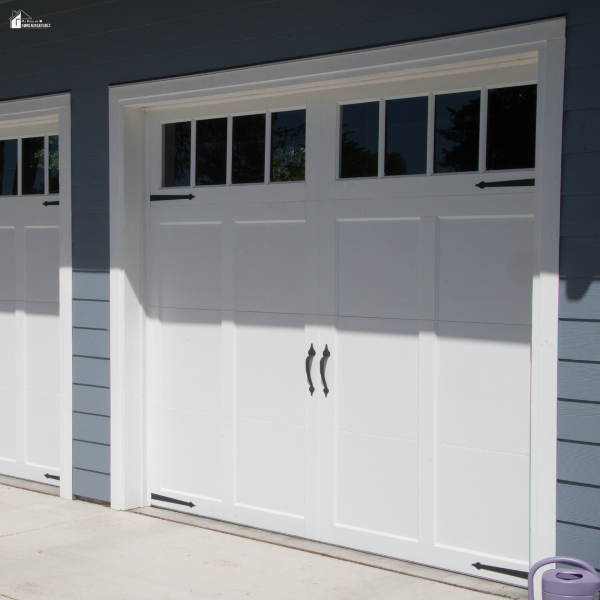 Clean white garage door with modern design showing a simple upgrade idea without a full renovation