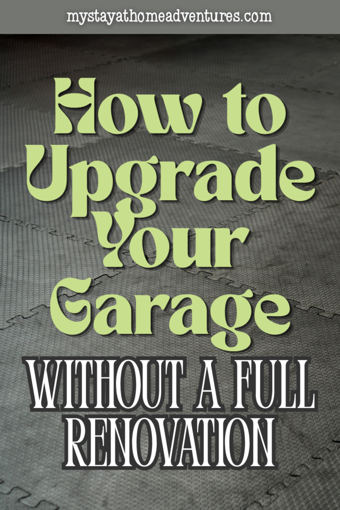 Interlocking foam floor tiles installed in a garage space showing an easy and budget-friendly upgrade without renovation.