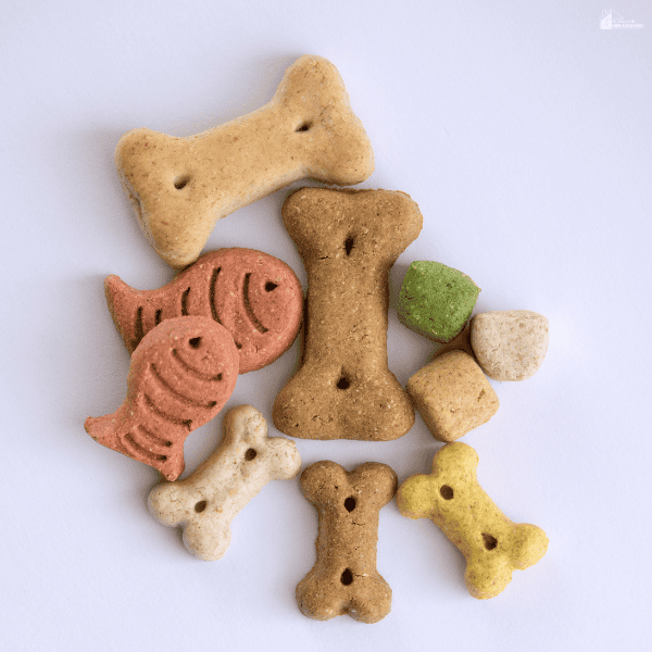 Assorted dog dental treats and chew snacks used to support oral hygiene and daily pet dental care habits.