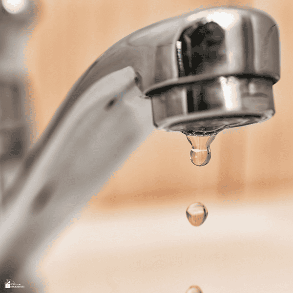 Close-up of water dripping from a kitchen faucet, showing a common plumbing problem that can disrupt everyday family life and increase household stress.
