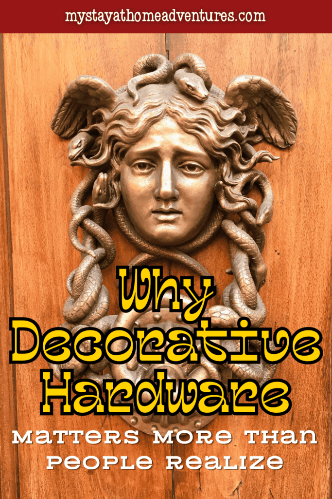Decorative bronze door hardware with intricate artistic detailing used to add luxury and personality to home interiors.