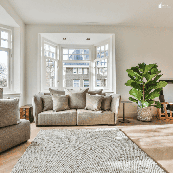 Bright and modern sitting area with large windows and indoor plants, showing how garden rooms add comfort and style for busy families.