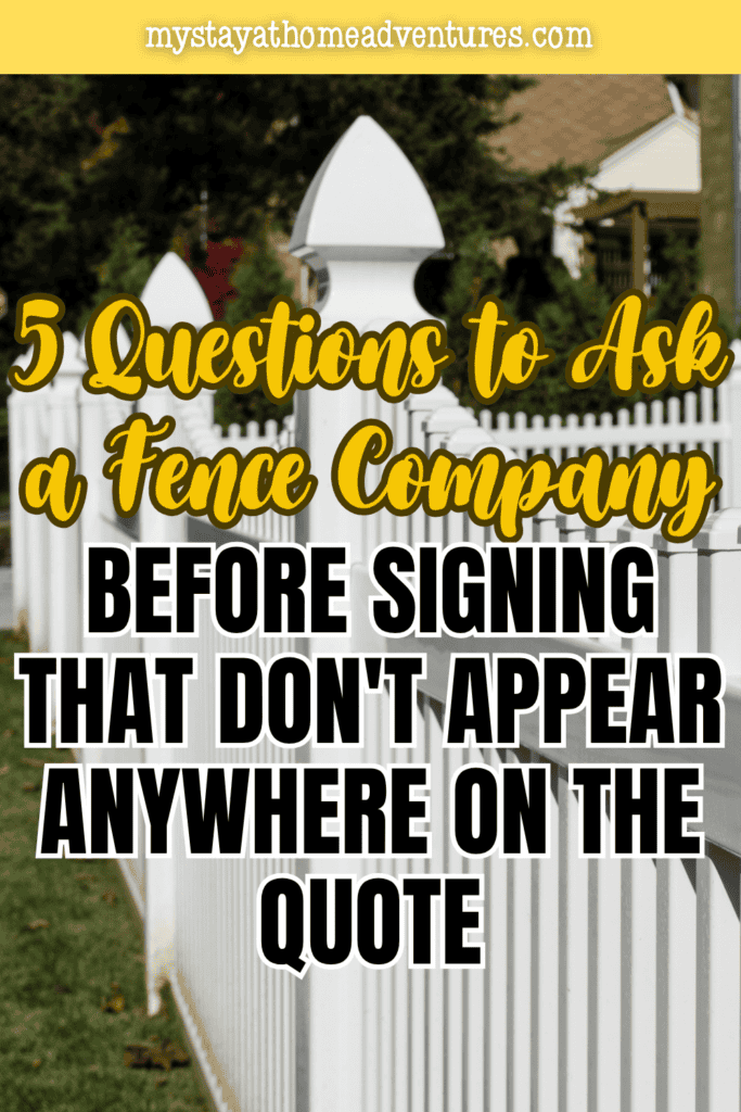 Decorative residential fencing enclosing a yard, representing key questions homeowners should ask before selecting a fence contractor and signing an agreement.