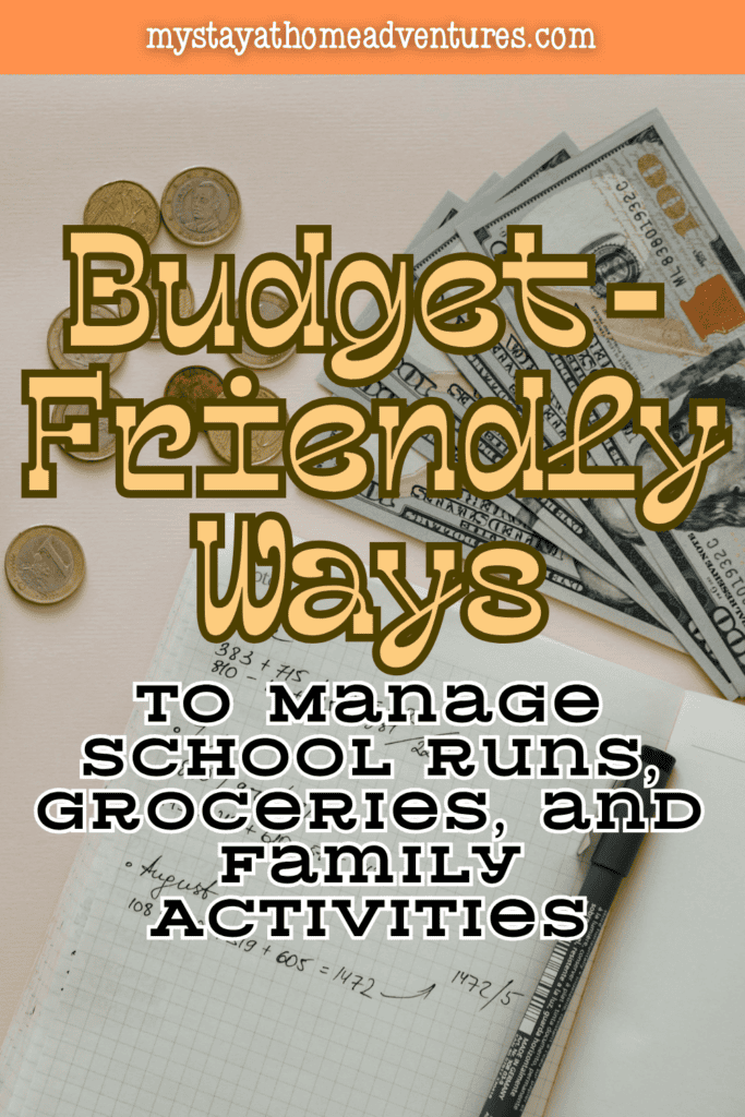 Cash, coins, and a budgeting notebook arranged on a desk, representing family budgeting and everyday expense planning.