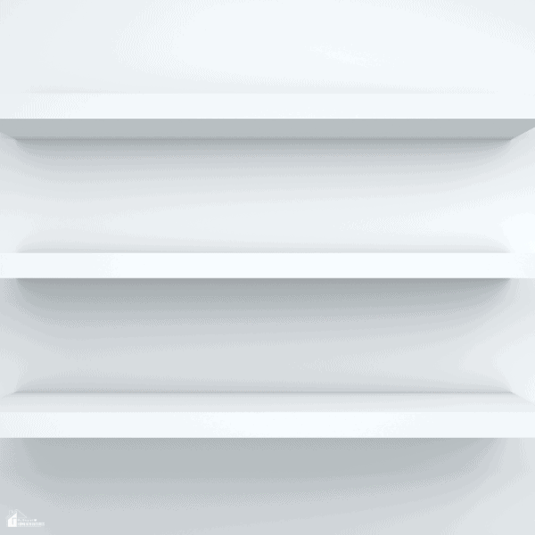 Modern radiator shelves providing decorative display space while complementing a clean and organized interior design.