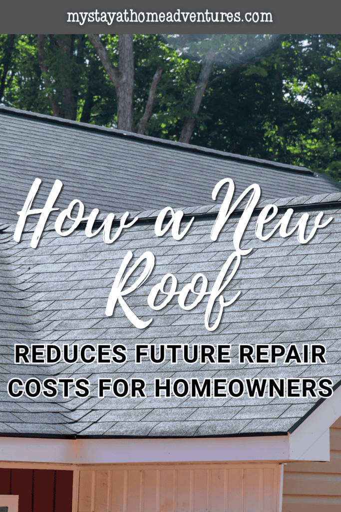 Close-up of a recently installed shingle roof on a home, highlighting a roofing upgrade that helps prevent costly structural and water damage repairs.