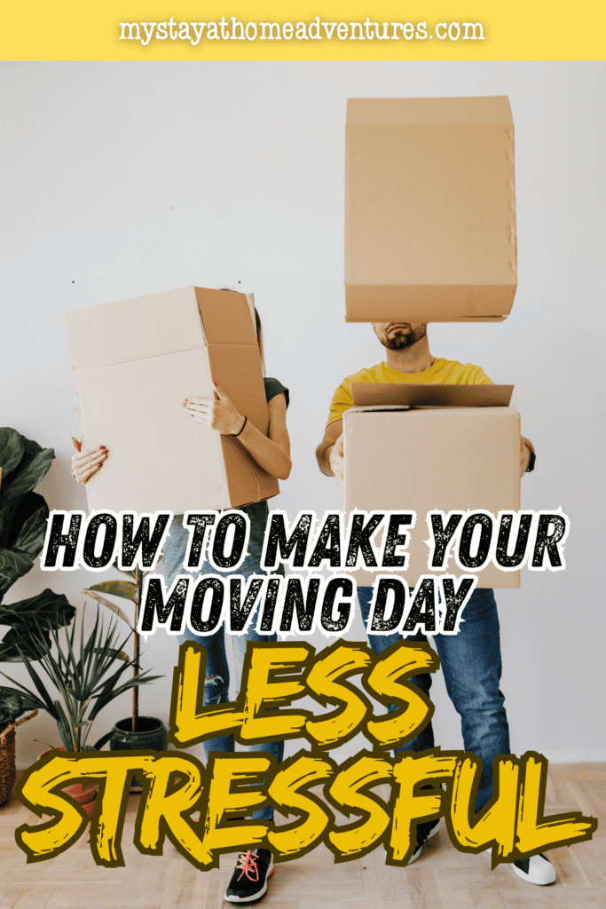 People carrying large cardboard boxes while moving into a new home and settling into a new space.