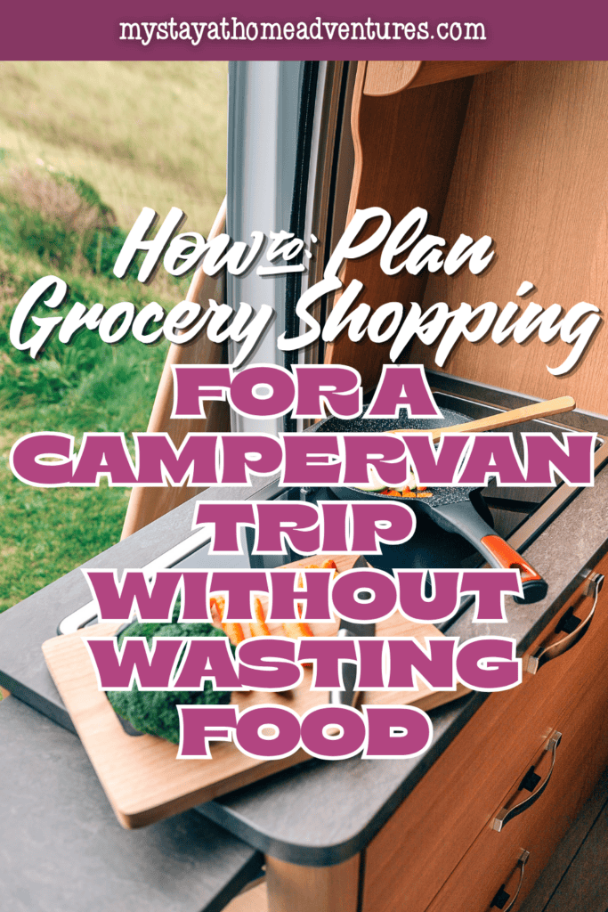 Preparing fresh ingredients inside a campervan kitchen, highlighting efficient meal planning and food storage for road trips.
