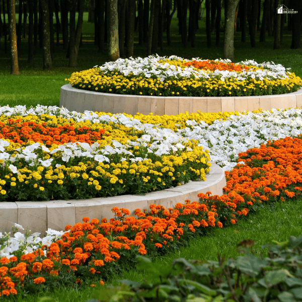 Colorful landscaped flower beds highlight the planning and attention to detail needed for a successful home project.