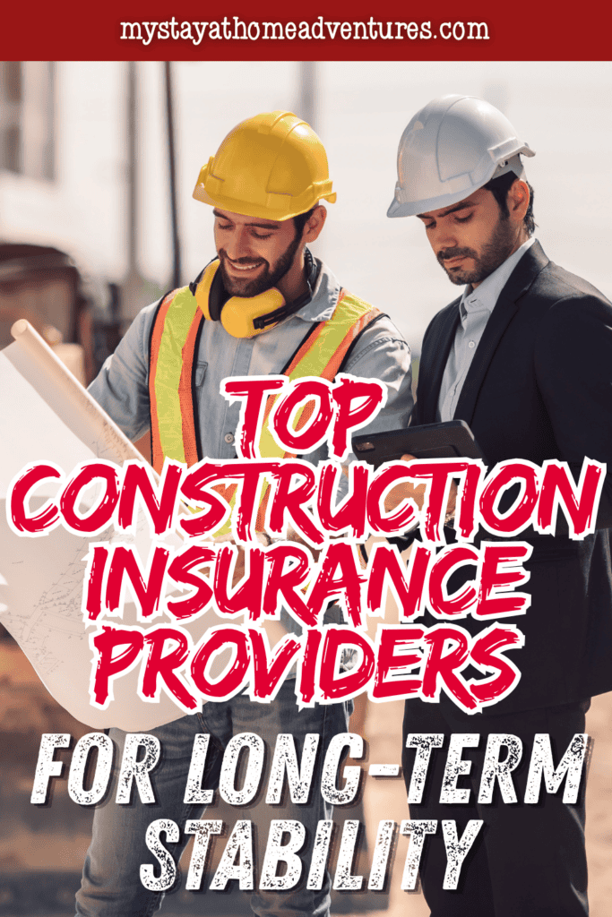 Construction professionals reviewing project documents together, representing construction insurance coverage, risk assessment, and long-term business protection.