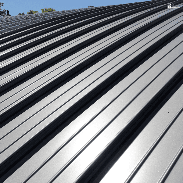 Corrugated metal roofing panels displayed for comparison, highlighting durability and modern roofing materials.