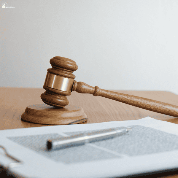 Wooden gavel resting beside paperwork, illustrating the balance between legal oversight and operational management in a receivership process.