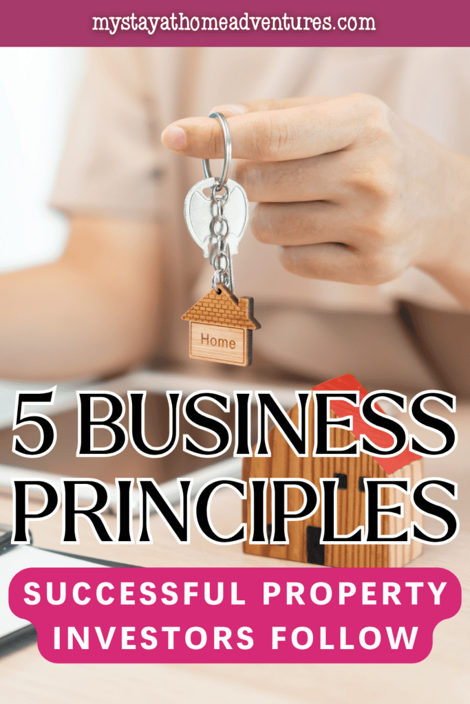 Hand holding house keys above a miniature home, illustrating key business principles and strategies used by successful property investors.