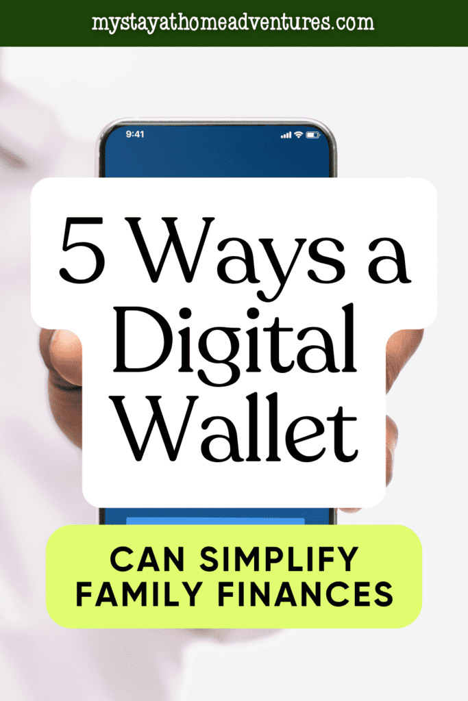 Smartphone displaying a digital wallet interface, representing an easy way to manage household spending and cashless payments.