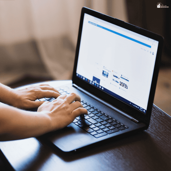 A person works on a laptop while applying SEO tips to improve website rankings and increase organic traffic.