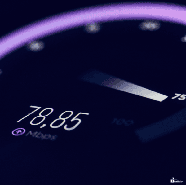 A close-up of an internet speed test representing website performance and technical SEO factors that support better search rankings.