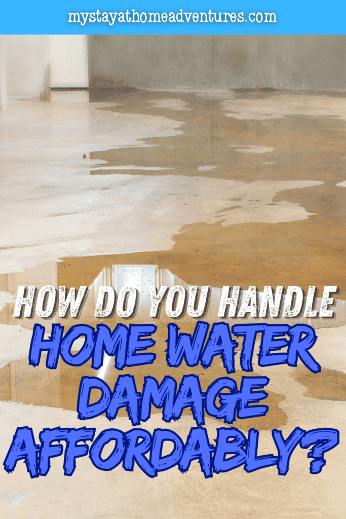 Standing water covering a concrete floor illustrates affordable home water damage cleanup before repairs begin.