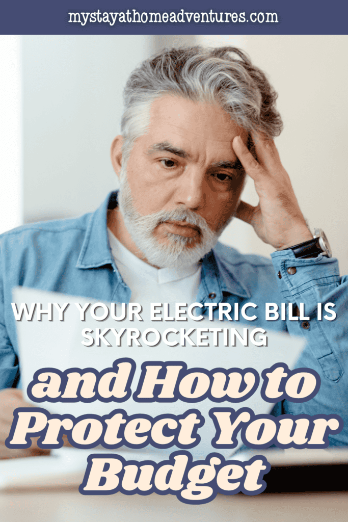 Homeowner reviewing utility expenses while managing household finances and looking for ways to reduce energy costs and monthly electricity bills.