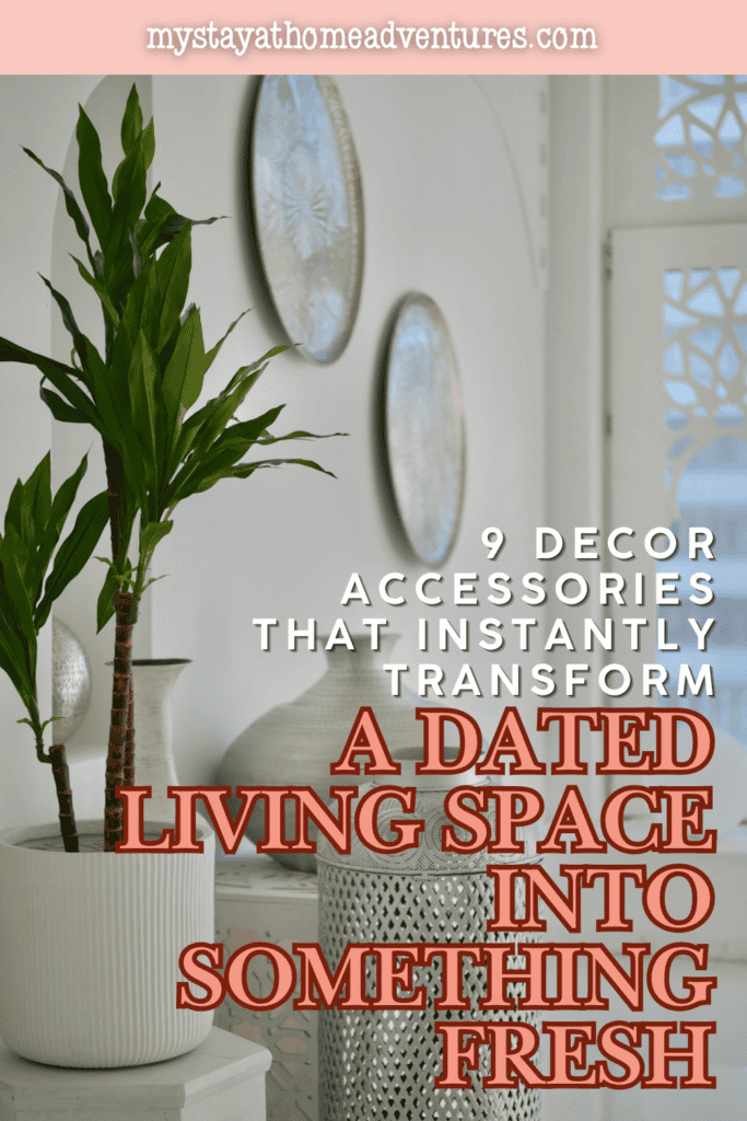 Decorative plants, ceramic vases, and wall accents add modern style and new life to an updated living space.