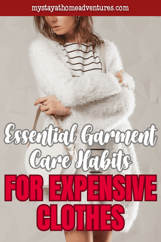 Woman wearing a delicate textured cardigan, highlighting the importance of proper garment care to maintain the shape, softness, and condition of expensive clothes.