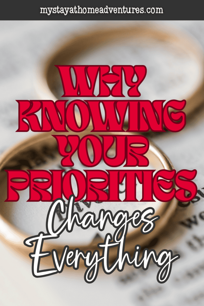 Gold rings rest on a planner, representing the importance of setting priorities when making meaningful life choices.
