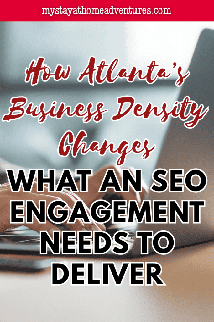 Hands type on a laptop beneath a headline about the results an SEO engagement should deliver.